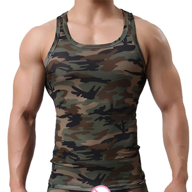 Military Green Camouflage Tank Top