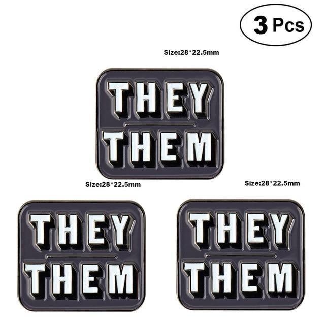 Personal Gender Pronouns Enamel Pins (Set Of 3)