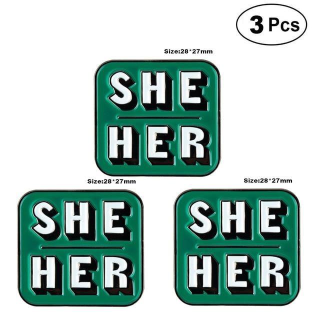 Personal Gender Pronouns Enamel Pins (Set Of 3)