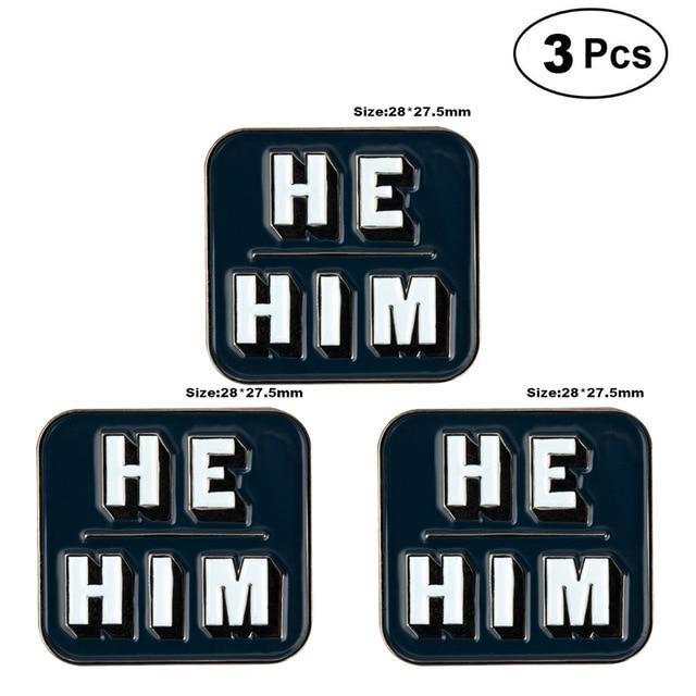 Personal Gender Pronouns Enamel Pins (Set Of 3)