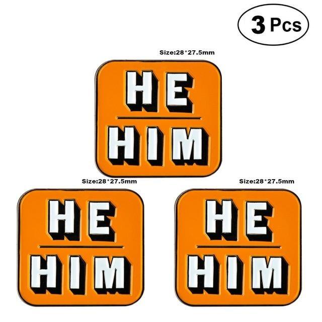Personal Gender Pronouns Enamel Pins (Set Of 3)