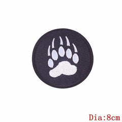 Paw Print Iron On Embroidered Patch