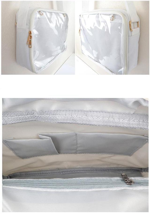 Transparent Pin Display Shoulder Bag
