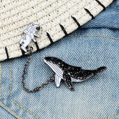 The Whale & The Astronaut Enamel Pin