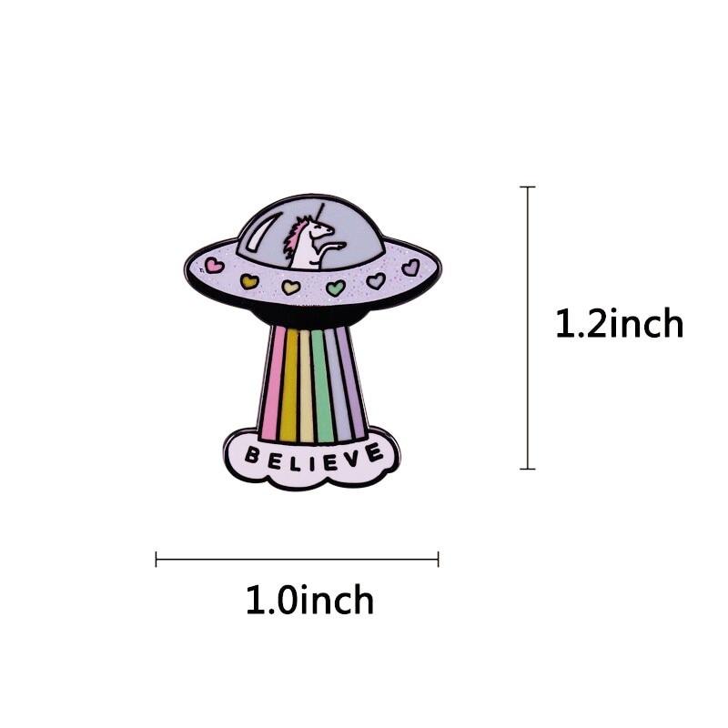 Believe Queer Spacecraft Enamel Pin