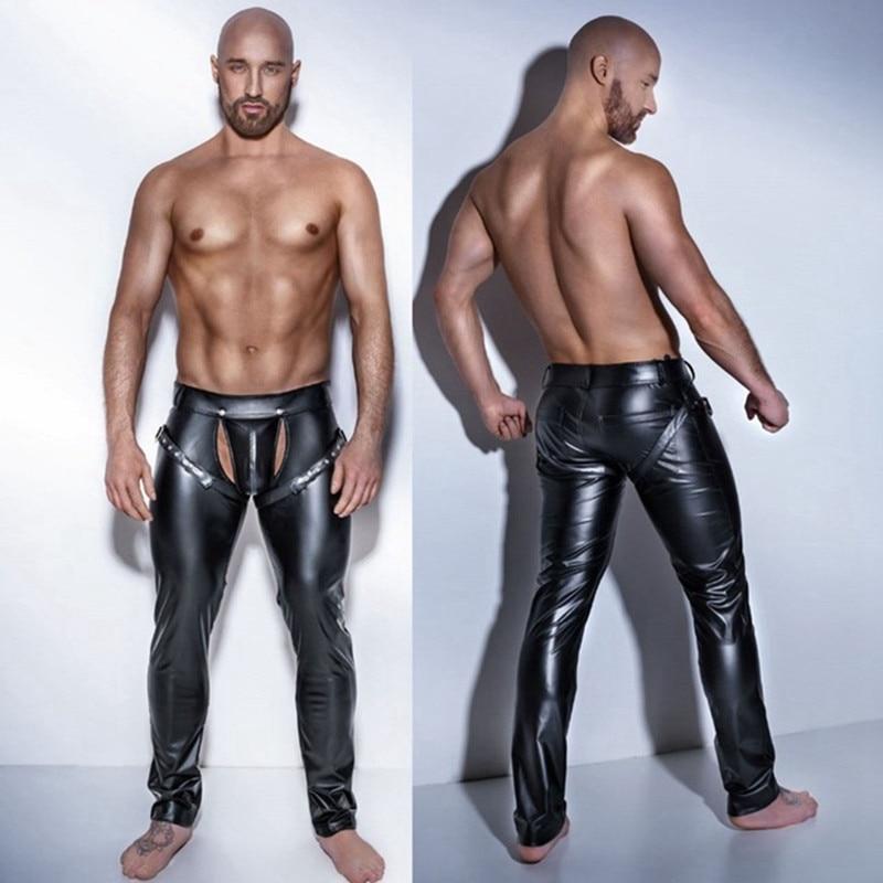 Latex Open Crotch Pants