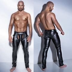 Latex Open Crotch Pants