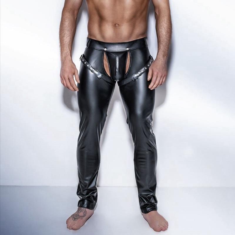 Latex Open Crotch Pants