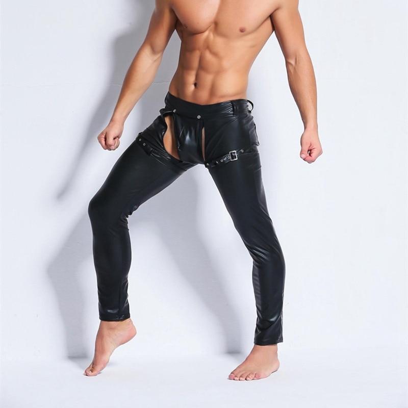 Latex Open Crotch Pants