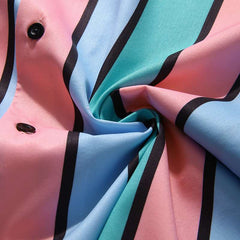 Classic Striped Short Sleeve Printed Shirt
