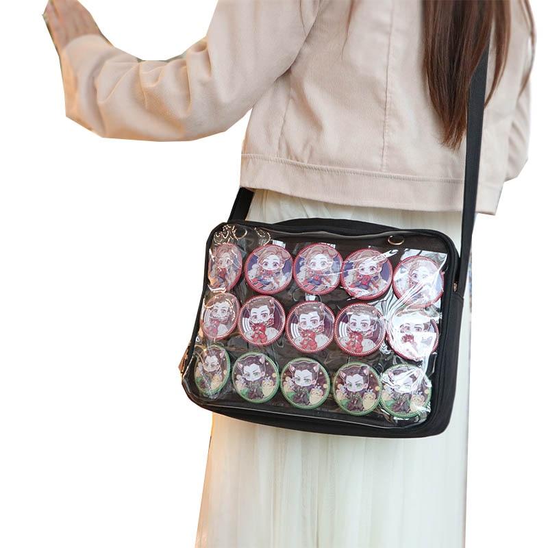 Transparent Pin Display Shoulder Bag
