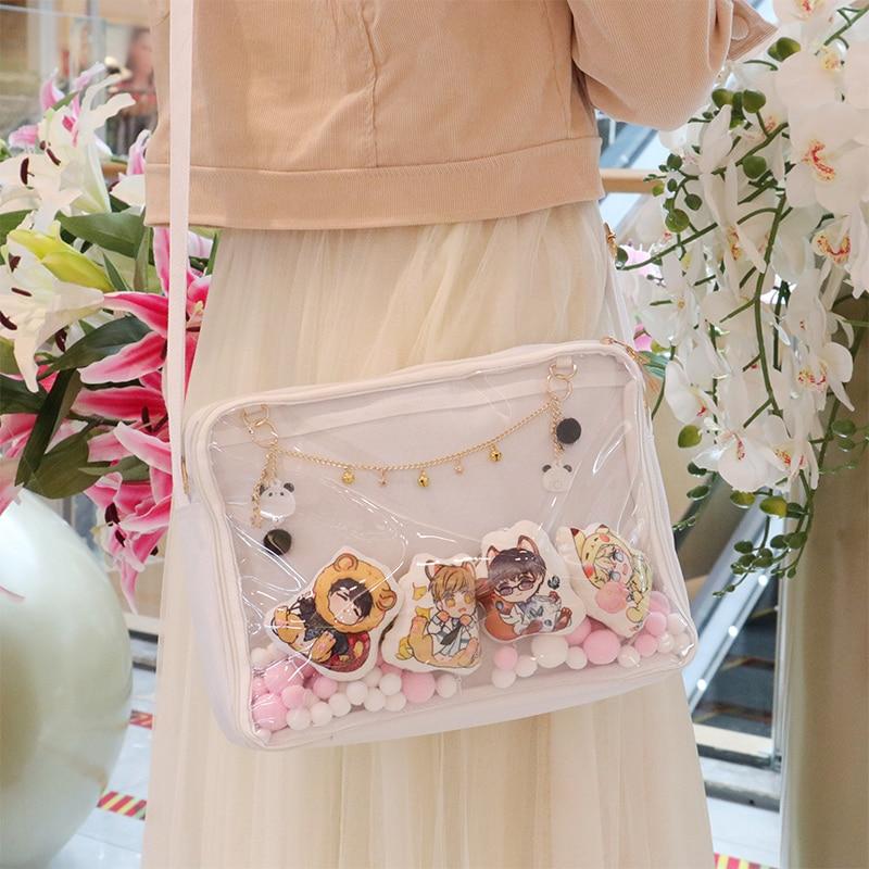 Transparent Pin Display Shoulder Bag