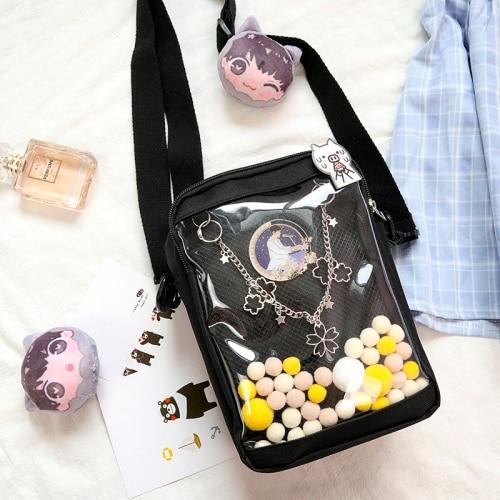 Transparent Pin Display Crossbody Bag