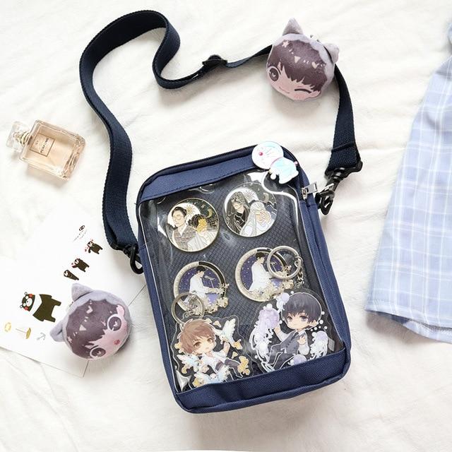 Transparent Pin Display Crossbody Bag