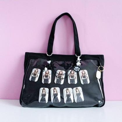 Transparent Pin Display Canvas Handbag
