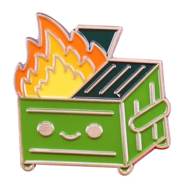 Dumpster Fire Enamel Pin
