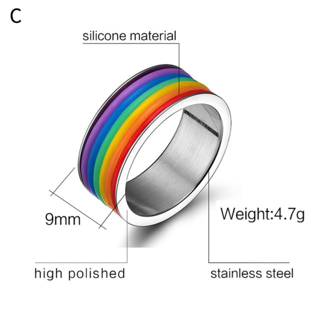 All-Over Rainbow Pride Ring