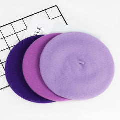 Shades Of Purple Elegant Woollen Beret