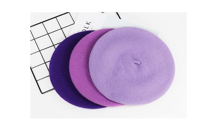 Shades Of Purple Elegant Woollen Beret