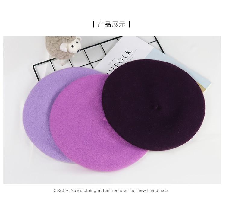 Shades Of Purple Elegant Woollen Beret