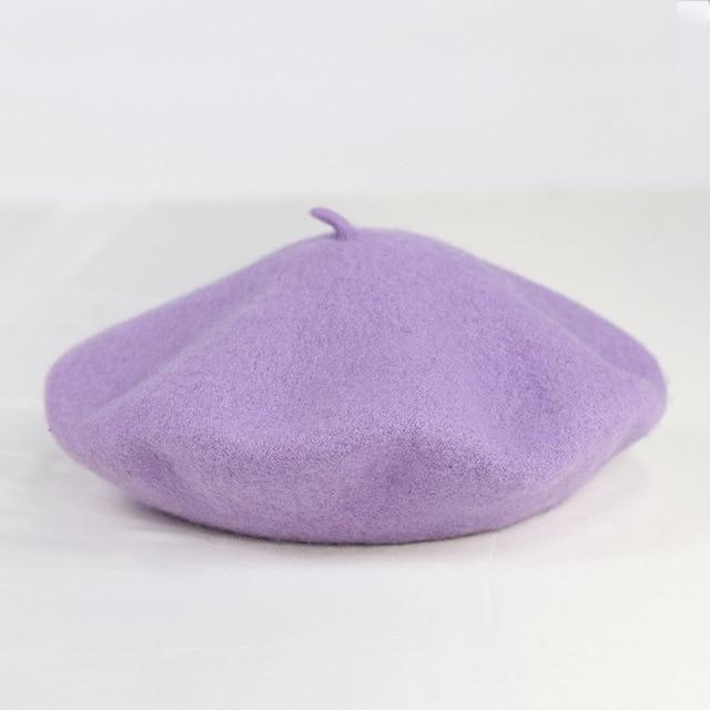 Shades Of Purple Elegant Woollen Beret