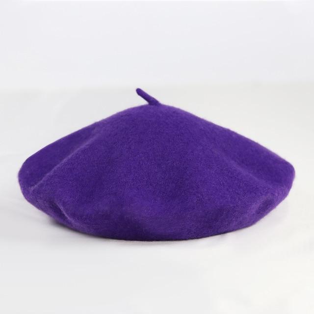 Shades Of Purple Elegant Woollen Beret