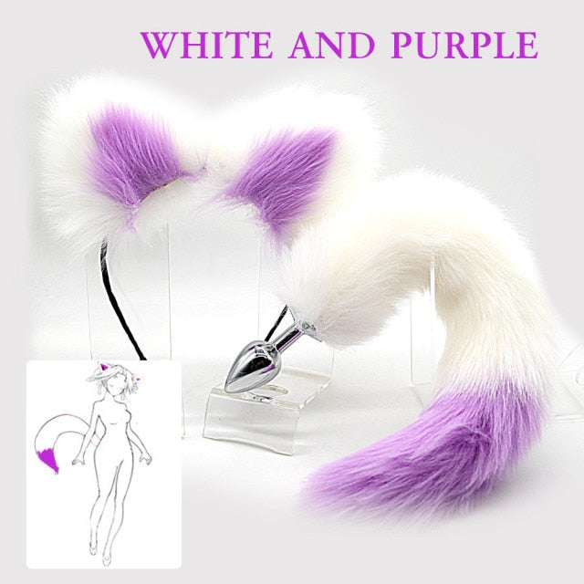 Cat Tail Butt Plug With Ear Headband