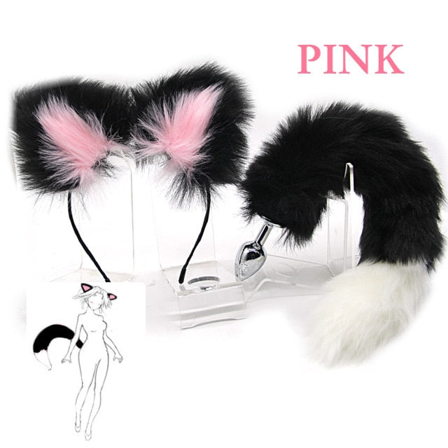 Cat Tail Butt Plug With Ear Headband