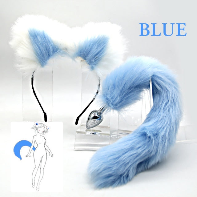 Cat Tail Butt Plug With Ear Headband