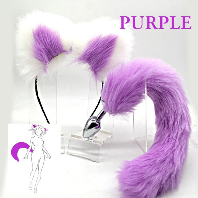 Cat Tail Butt Plug With Ear Headband