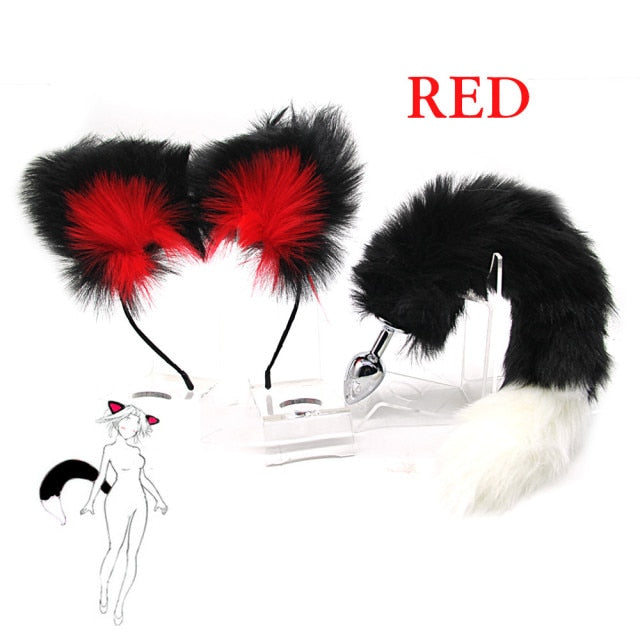 Cat Tail Butt Plug With Ear Headband