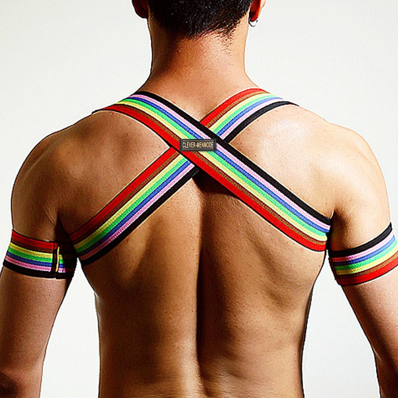 Rainbow Pride Elastic Harness