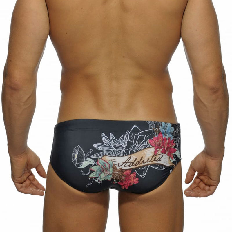 Floral Skull Swim Briefs