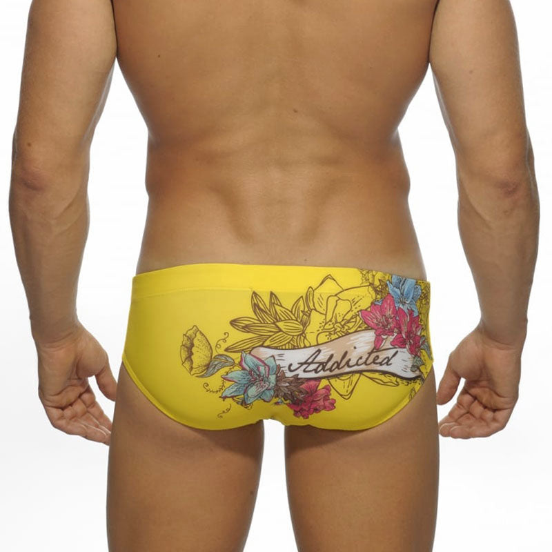 Floral Skull Swim Briefs