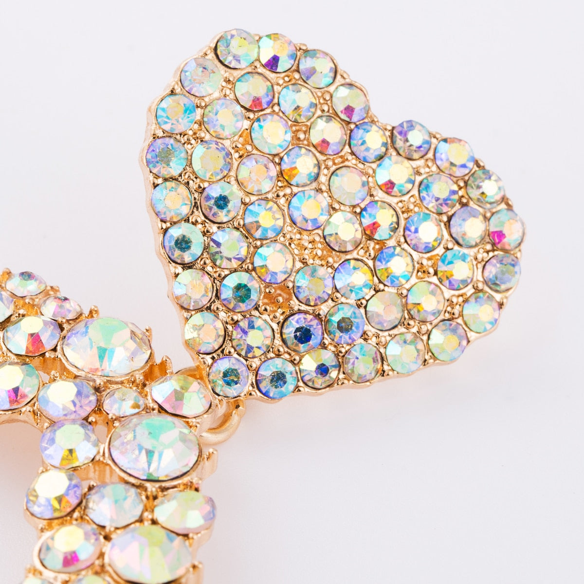 Opulence Heart Rhinestone Earrings