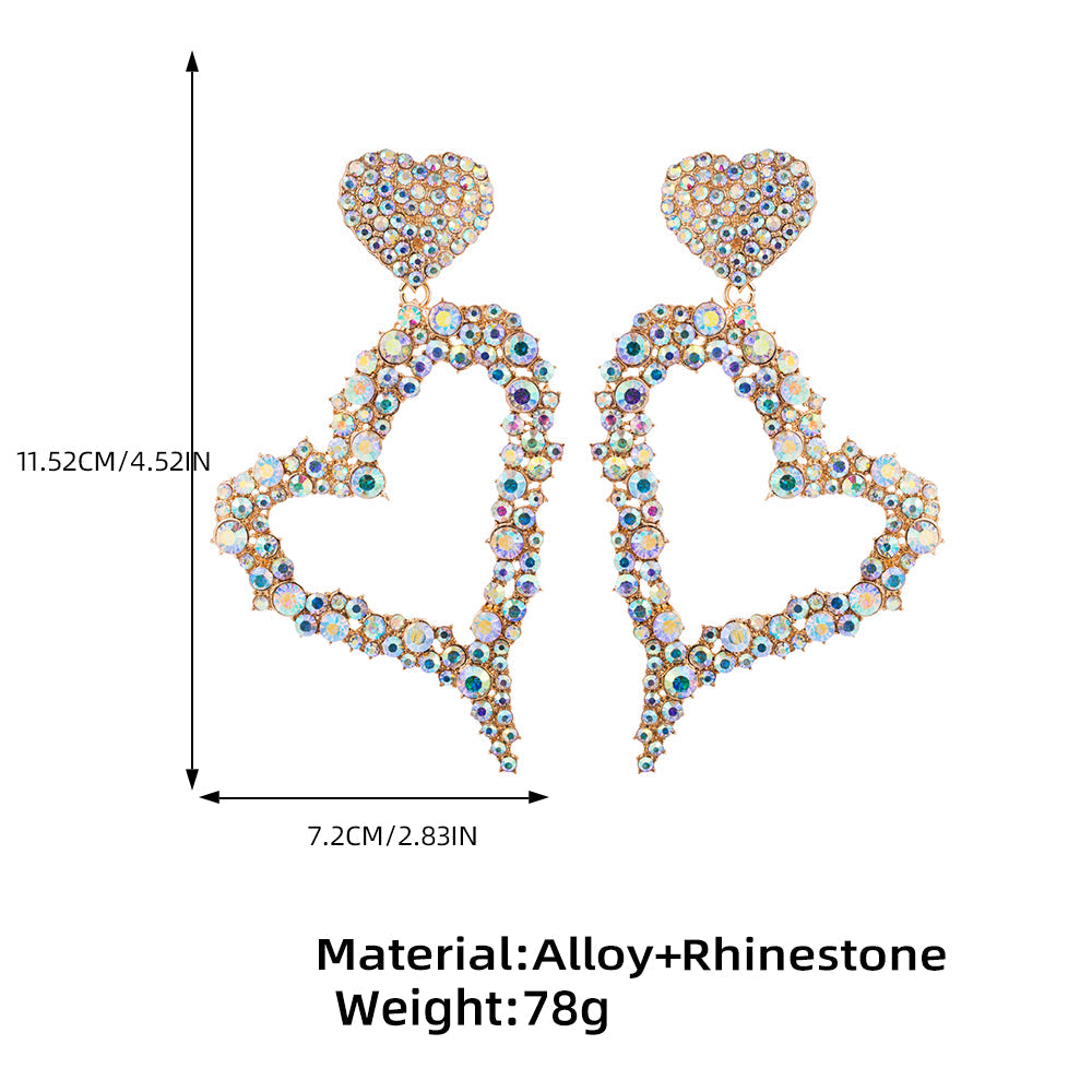 Opulence Heart Rhinestone Earrings