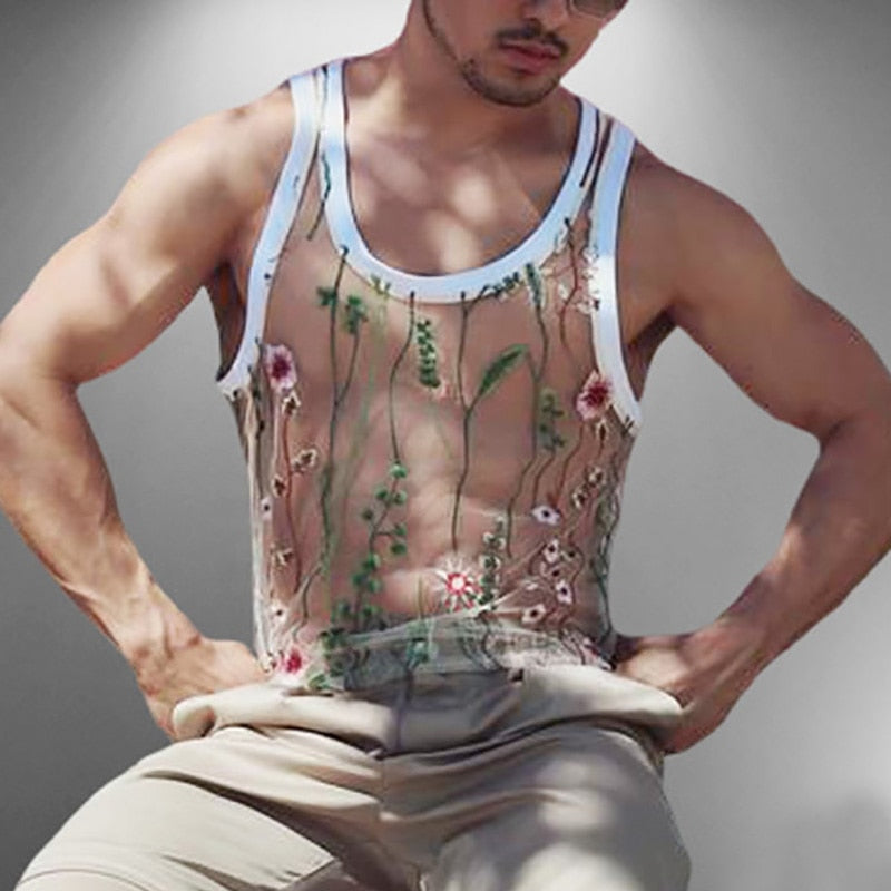 Floral Embroidered Tank Top