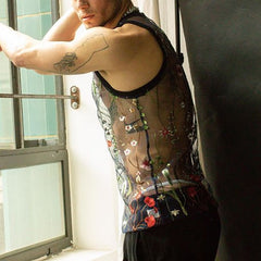 Floral Embroidered Tank Top