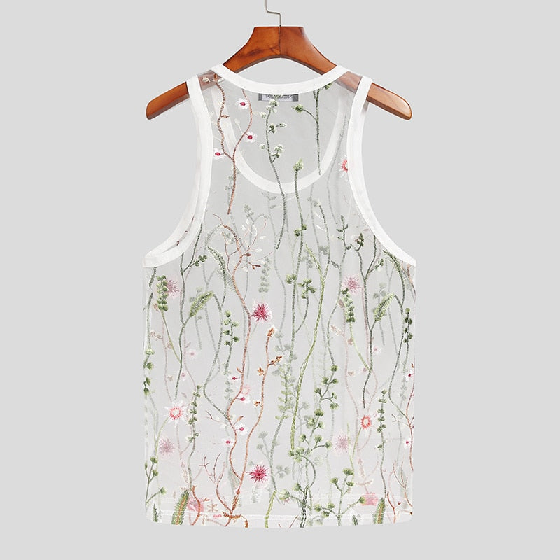 Floral Embroidered Tank Top