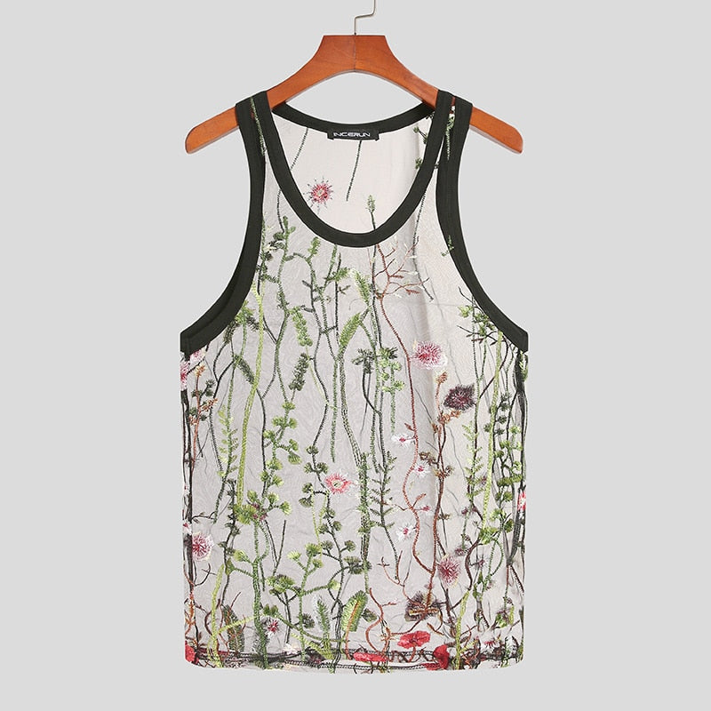 Floral Embroidered Tank Top