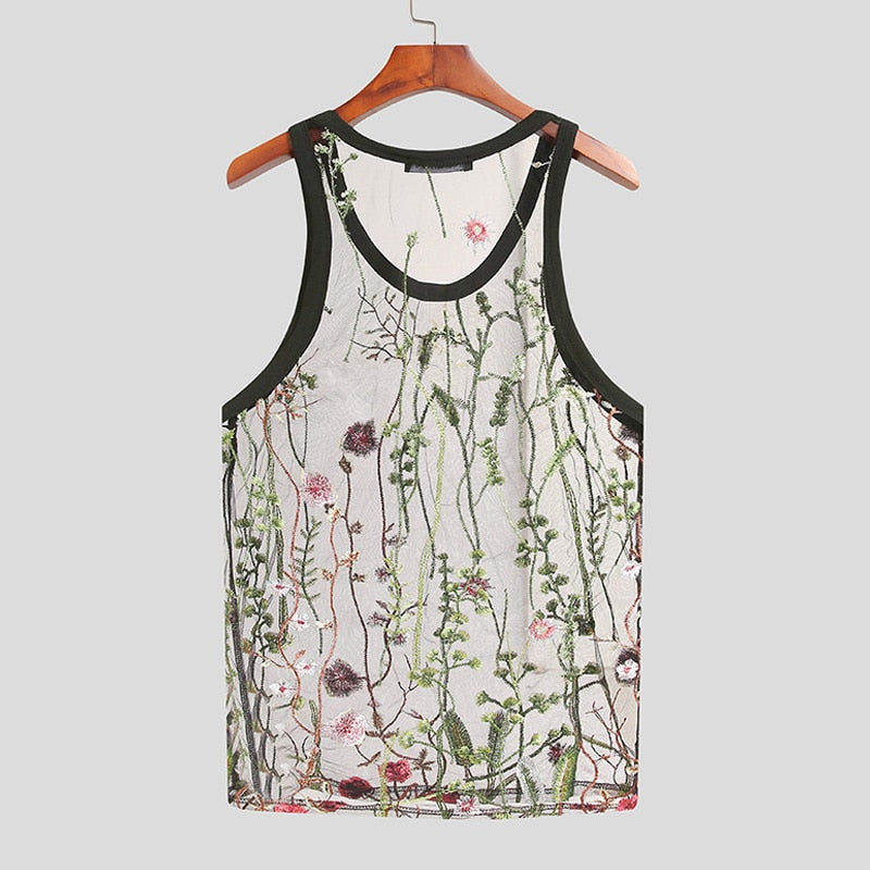 Floral Embroidered Tank Top