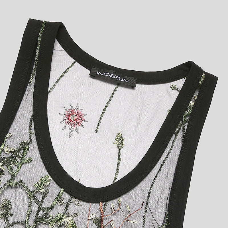 Floral Embroidered Tank Top