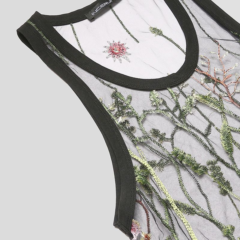 Floral Embroidered Tank Top