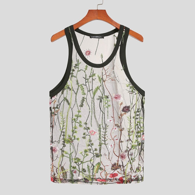 Floral Embroidered Tank Top