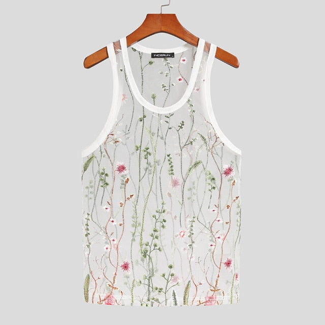 Floral Embroidered Tank Top