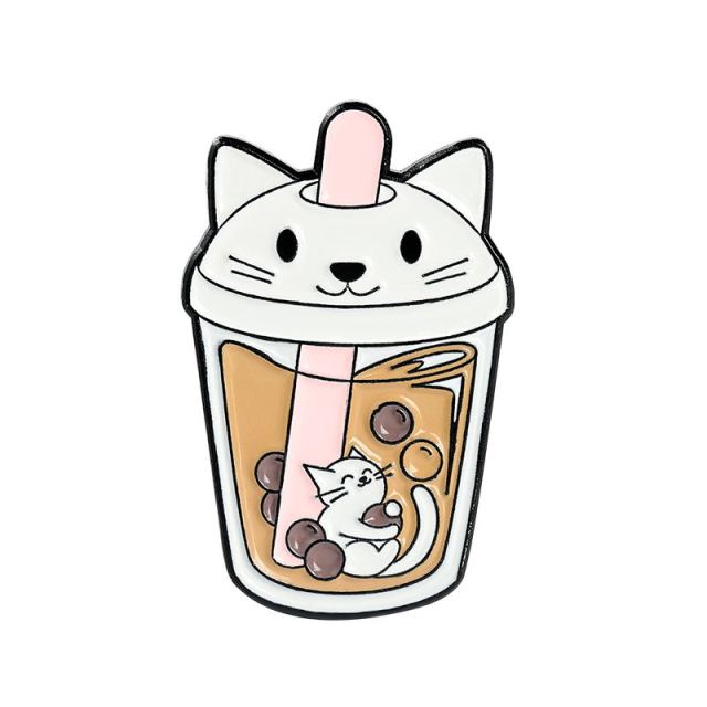 Milk Tea Enamel Pin