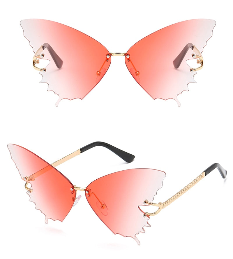 Butterfly Rimless Sunglasses