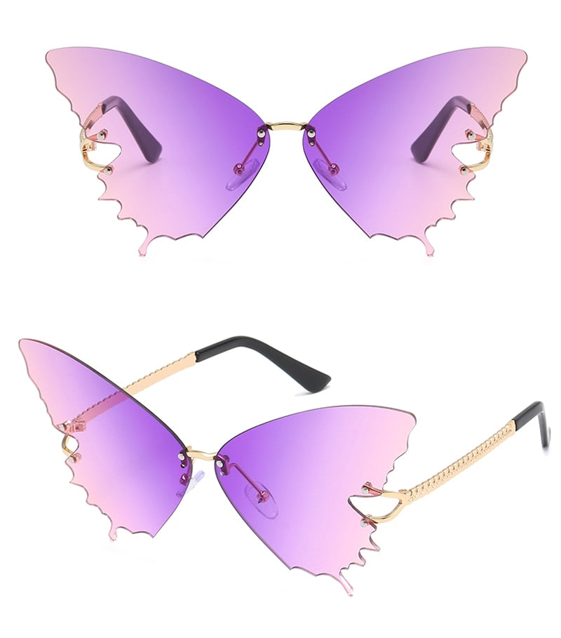 Butterfly Rimless Sunglasses