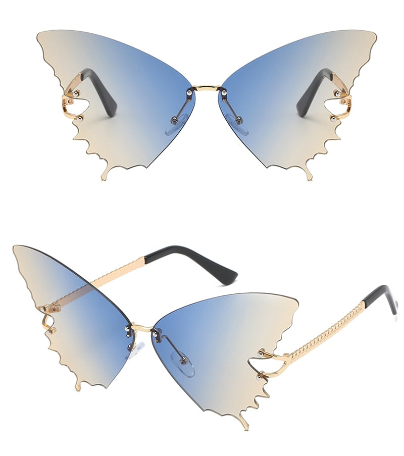 Butterfly Rimless Sunglasses
