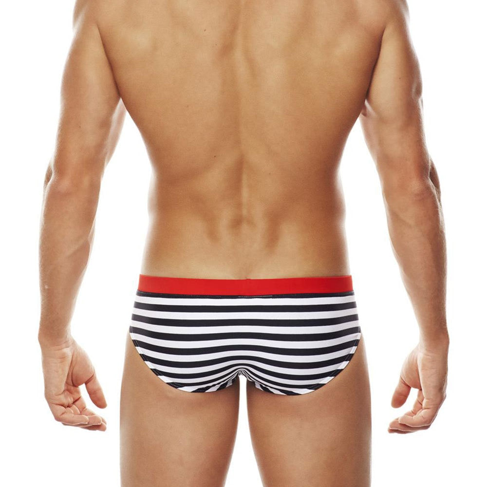 Navy Striped Swim Briefs
